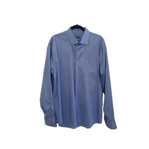 Van Heusen Long sleeve pointed collar  17-17-1/2 neck, 36-37 sleeve length Blue